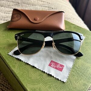 Ray-Ban Black and Gold Sunglasses